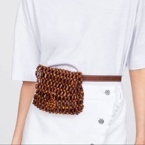 ZARA WOOD BEAD BELT BAG
